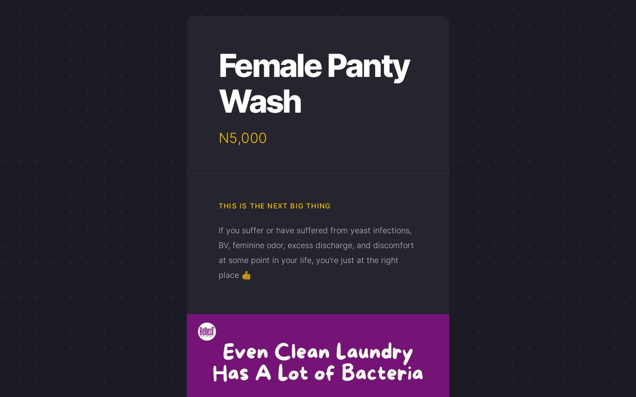 Female Panty Wash